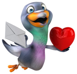 Fun pigeon - 3D Illustration