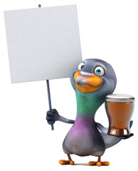 Fun pigeon - 3D Illustration