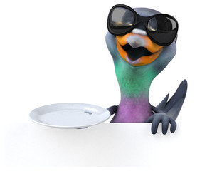 Fun pigeon - 3D Illustration