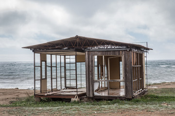 Ruined house by the sea