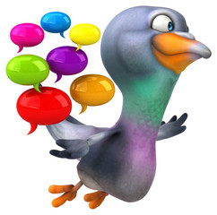Fun pigeon - 3D Illustration