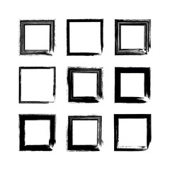 vector brush strokes Square of paint on white background