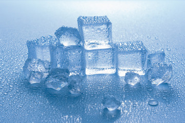 ice cubes on white background