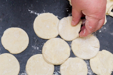 Cooking cottage cheese cookies at home by a woman chef