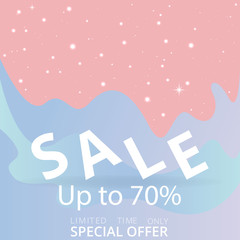 Sale  banner template, 3d figures realistic vector primitives composition minimal