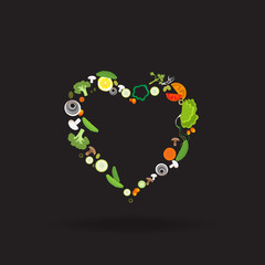 Heart of vegetable pattern for web and print