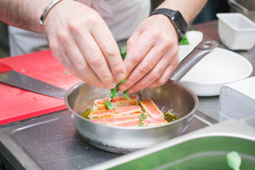 cooking fresh fried fish