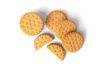 Cookies with milk filling isolated on white background