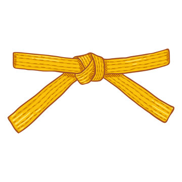 Vector Cartoon Yellow Karate Belt