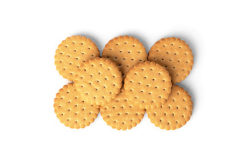 Cookies with milk filling isolated on white background