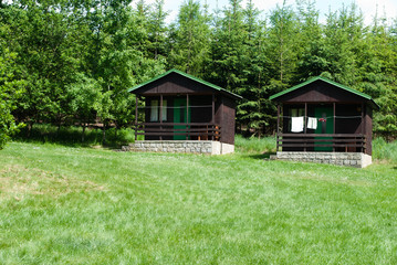 wooden cabins