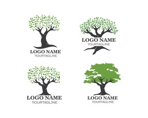 Obraz premium Tree leaf vector logo design, eco-friendly