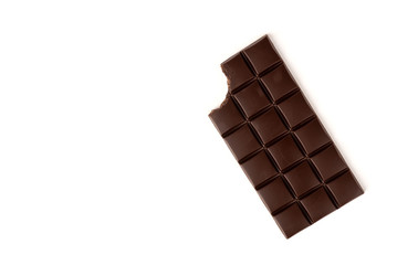 Chocolate bar  isolated on white background. 