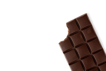 Chocolate bar  isolated on white background. 