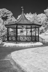 Bandstand in infrared light black and white 