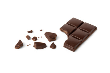 Chocolate bar  isolated on white background. 