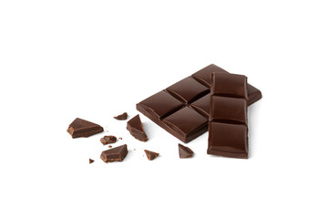 Chocolate bar  isolated on white background. 