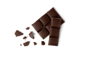 Chocolate bar  isolated on white background. 