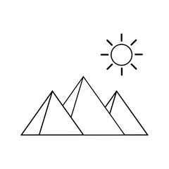 Egypt Pyramids vector icon, Giza Egyptian Landscape. vector Pyramids illustration.