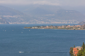 Panoramic view of the como lake in Bellano