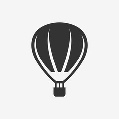 hot air balloon ride silhouette ,vector icon.