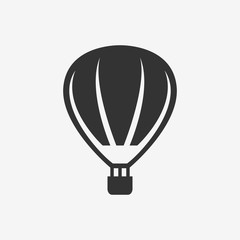 hot air balloon ride silhouette ,vector icon.