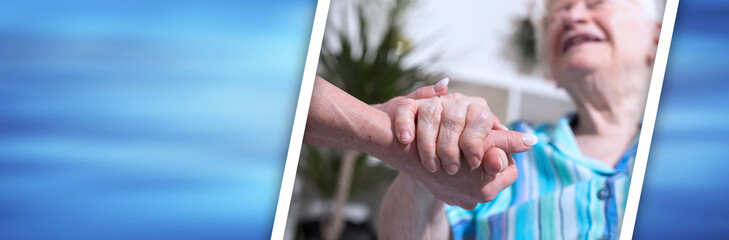 Concept of home assistance. panoramic banner