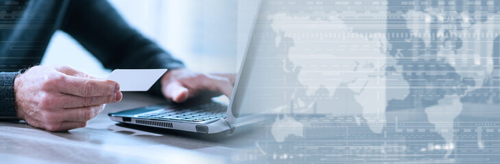 Online payment concept. panoramic banner