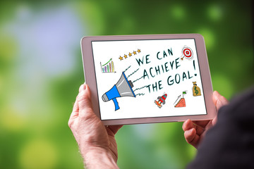 Goal achievement concept on a tablet