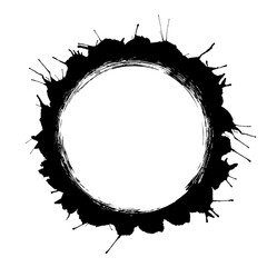 round frame, a ring of blobs, drips, stains