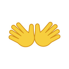 Open hands color icon