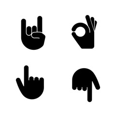 Hand gesture emojis glyph icons set