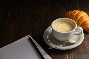Cappuccino on dark background