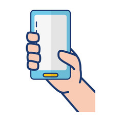 hand with mobile device