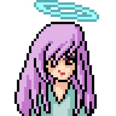 Fototapeta premium vector pixel art anime angel