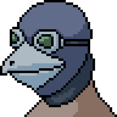 Obraz premium vector pixel art bird mask