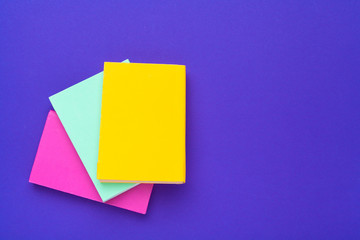 books on a blue background