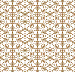 Seamless traditional Japanese geometric ornament .Golden color lines.