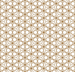 Seamless traditional Japanese geometric ornament .Golden color lines.