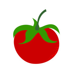 Vector illustration of painted tomate on white background. Symbol of vegetable, food,vegetarian,vegan.
