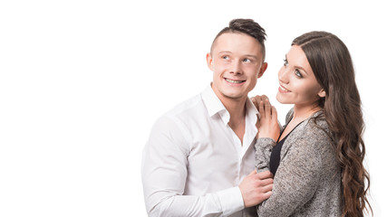 Close up millennial couple in love. Portrait of a couple planning a happy future. Tender relationship loving people. LOve and relationships concept