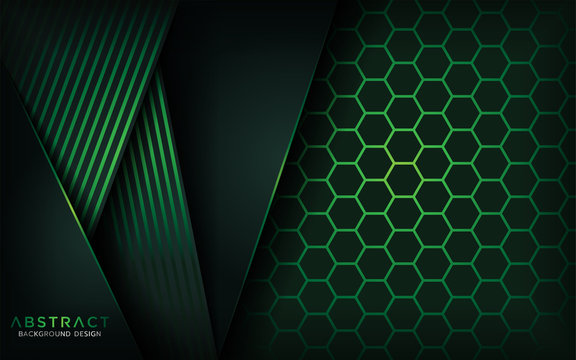 Green Hexagon Abstract Background