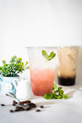 drink, glass, food, smoothie, juice, fruit, beverage, green, fresh, cocktail, cold, mint, healthy, vegetable, strawberry, diet, appetizer, yogurt, tomato, cream, ice, red, refreshment, soup, dessert