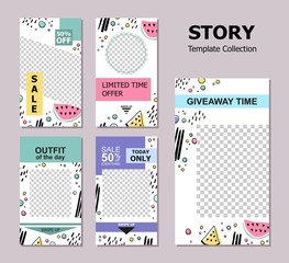 Stories Template. Social Media Banners for Digital Marketing. Editable Vector Illustration