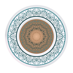 Vector Pattern With Abstract Floral Round Ornament. Oriental Pattern. Indian, Moroccan, Mystic, Ottoman Motifs. Anti-Stress Therapy Pattern.