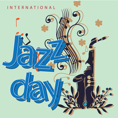 international jazz day logo design vector