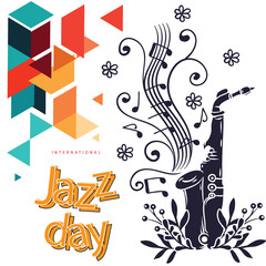 international jazz day logo design vector