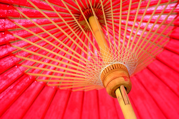 red umbrella closeup