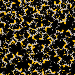 Urban UFO camouflage of various shades of grey, black and yellow colors