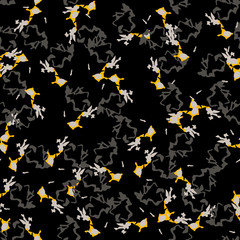 Urban UFO camouflage of various shades of grey, black and yellow colors